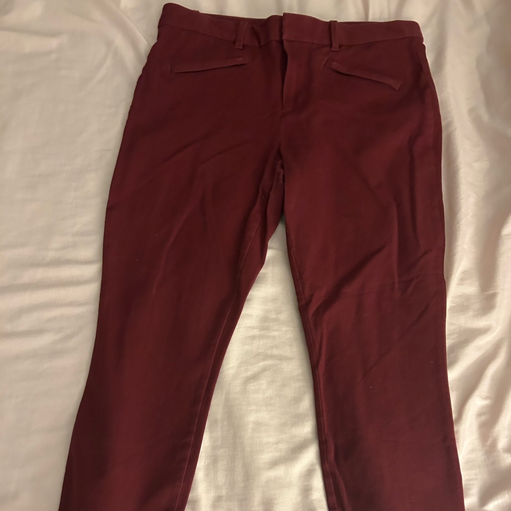 Gap Burgundy crop trousers